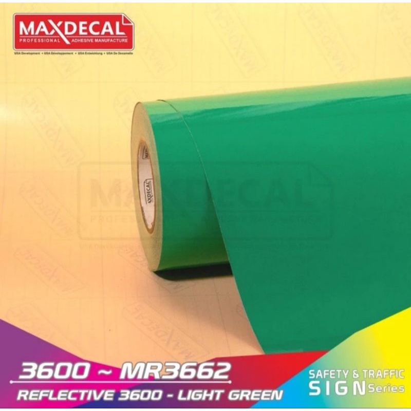 STICKER MAXDECAL REFLECTIVE LIGHT GREEN / Hijau 3600 MR3662 Meteran