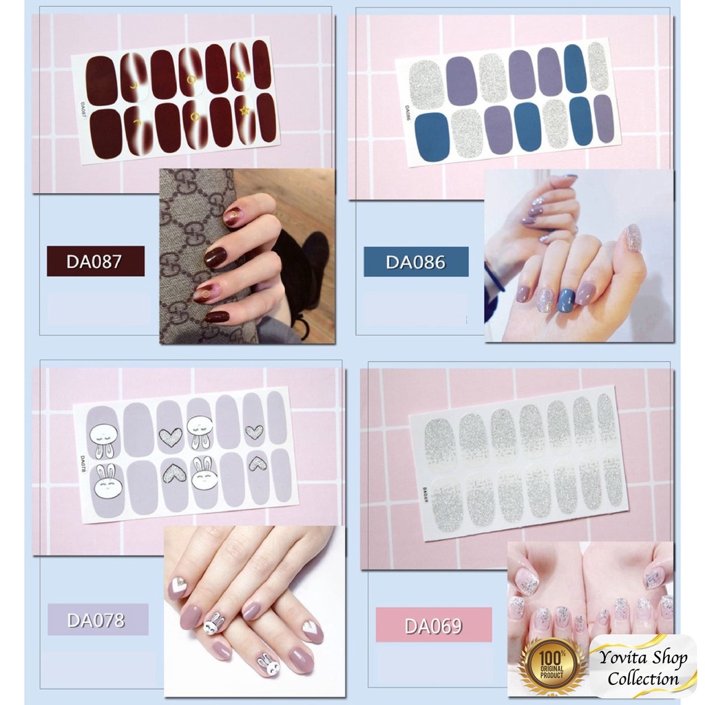 14Pcs/Stiker Kuku Murah / Nail Art Sticker / Nail Art Stiker / Nail Art &amp; Sticker DA Series