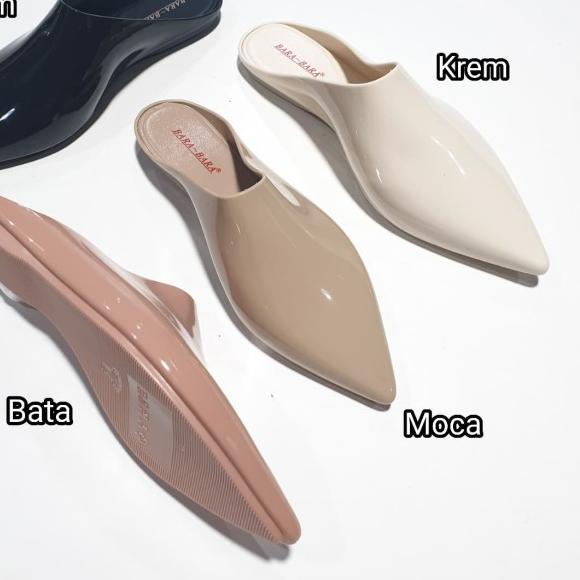 jelly sandal slop barabara sendal lancip karet import BBJD938BPLC