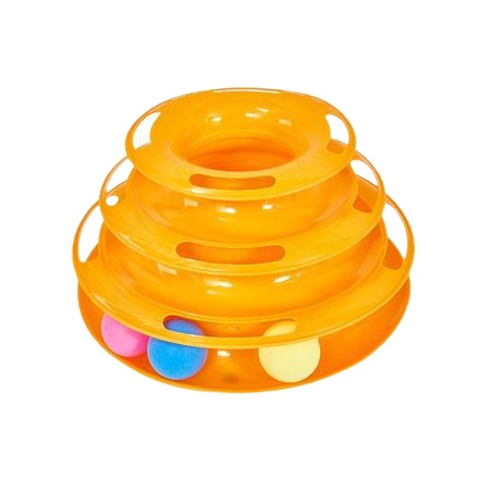 Mainan Kucing Bola Putar - Lucu Interaktif Cat Toys Circular Tower Toy 3 Lapis FEZONE