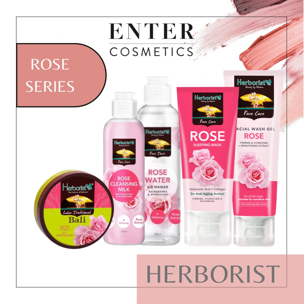 HERBORIST Rose Water | Cleansing Milk 100ml | Facial Wash Gel | Sleeping Mask 80gr