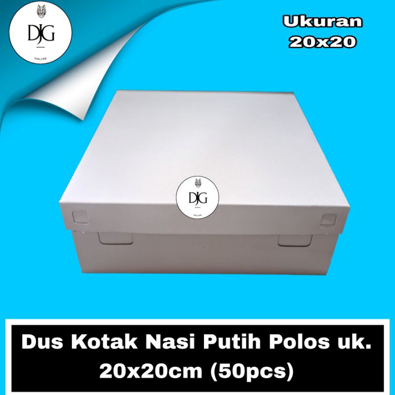 

Dus Nasi Kotak Snack Box 20x20 Putih Polos