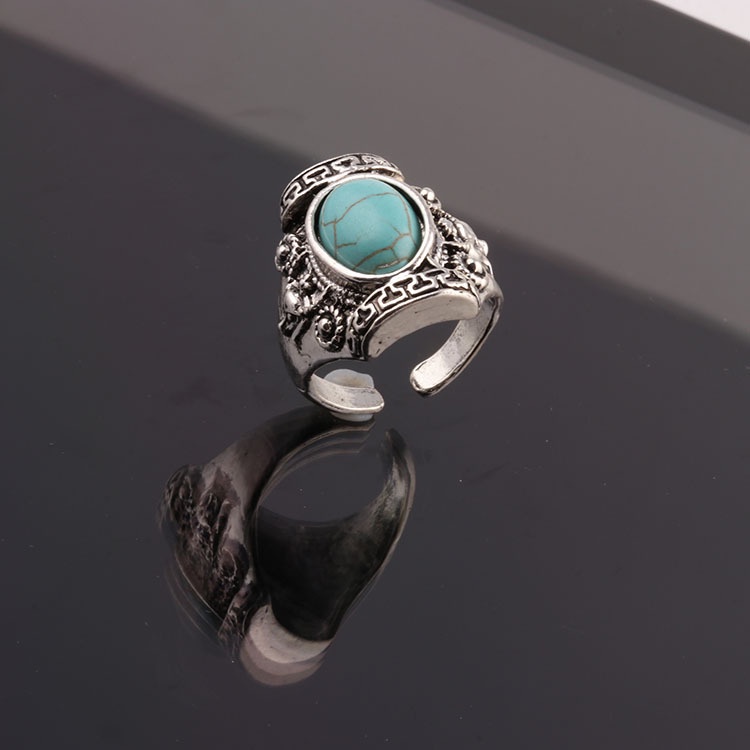 Cincin retro Gaya Eropa / Amerika Desain Elang Hias emerald Untuk Pria