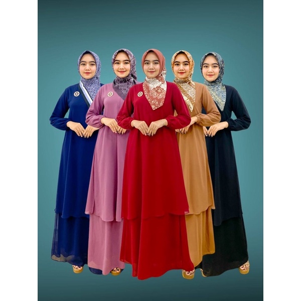 PB Prilly Busana - SURIA GAMIS MALAYSIA - DRESS 2 LAYAR - GAMIS POLOS - GAMIS BUSUI - MUSLIM