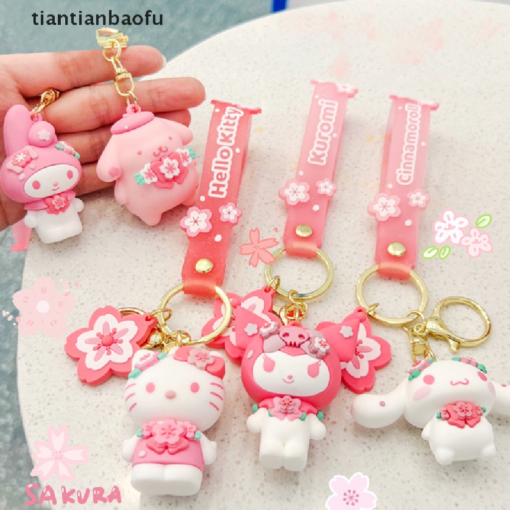 Gantungan Kunci Boneka Kartun Anime Cardcaptor Sakura Kuromi Melody Cinnamoroll Hello Kitty