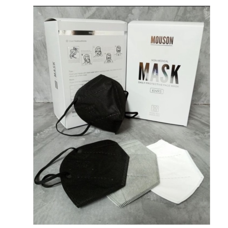 MASKER KN95 MOUSON PREMIUM 1 BOX ISI 50PC / MASKER EARLOOP KN95 MURAH / MASKER KOREA KN95