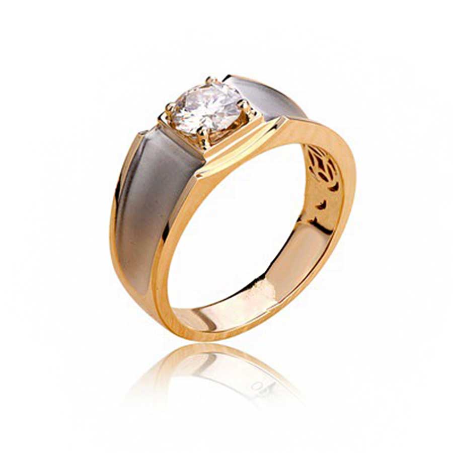 Cincin Kristal Berlian Bahan Titanium Steel Emas Perak Untuk Pria Dan Wanita Fashion Rings