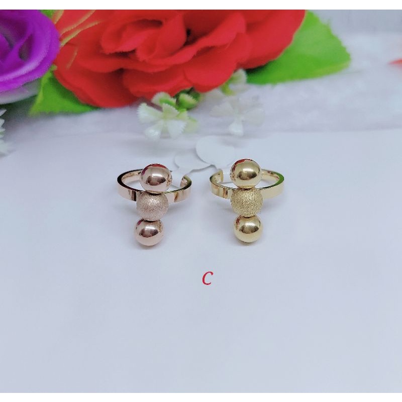 Cincin Titanium Biji Bola Perhiasan Wanita Jewely C/D