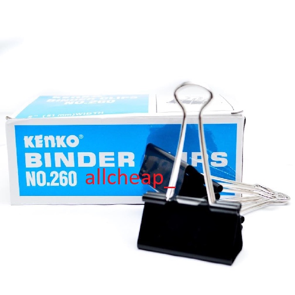 BINDER CLIPS 260 PENJEPIT KERTAS NOTA BUKU 2INCH 51MM JOYKO KENKO