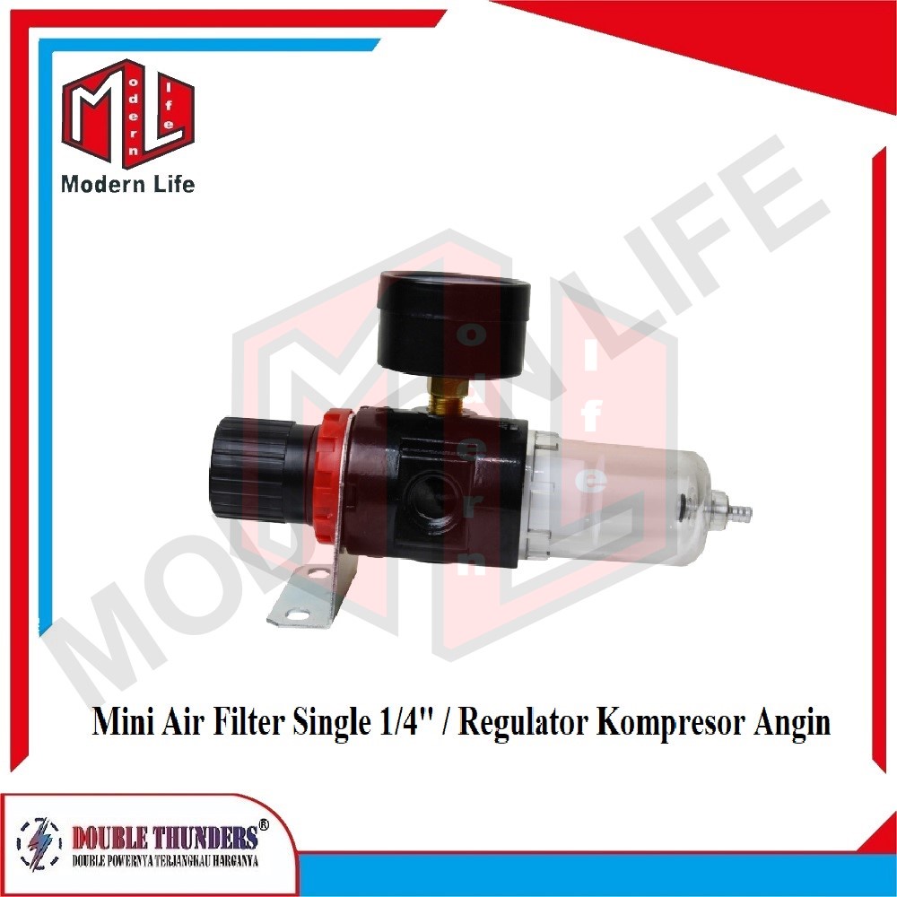 Mini Filter Air Single Regulator Kompresor Angin 1/4&quot; Dus Coklat DT