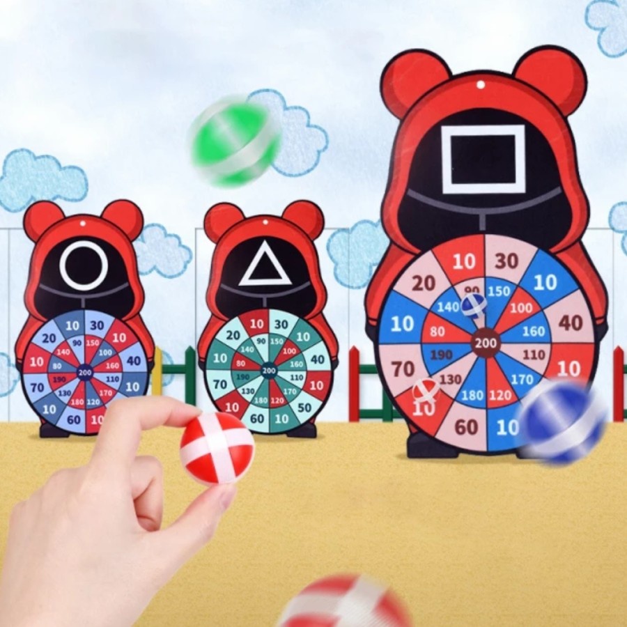 Lembar Bola Mainan Lempar Bola Dart squid game dolphin unicorn ufo fish Papan Tempel
