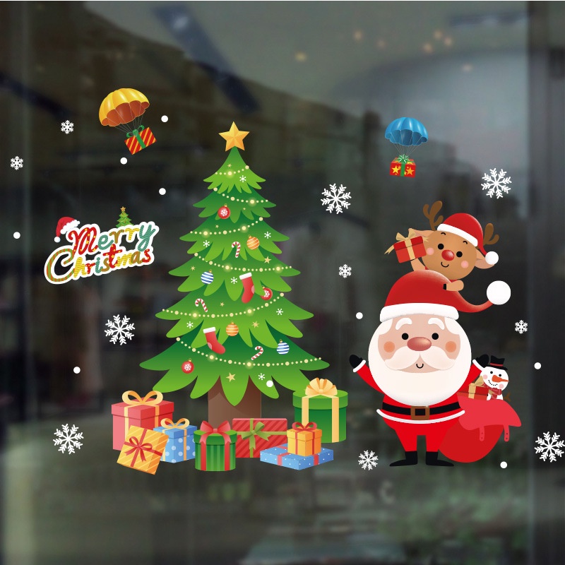 Stiker Dinding Decal Desain Pohon Natal Untuk Dekorasi