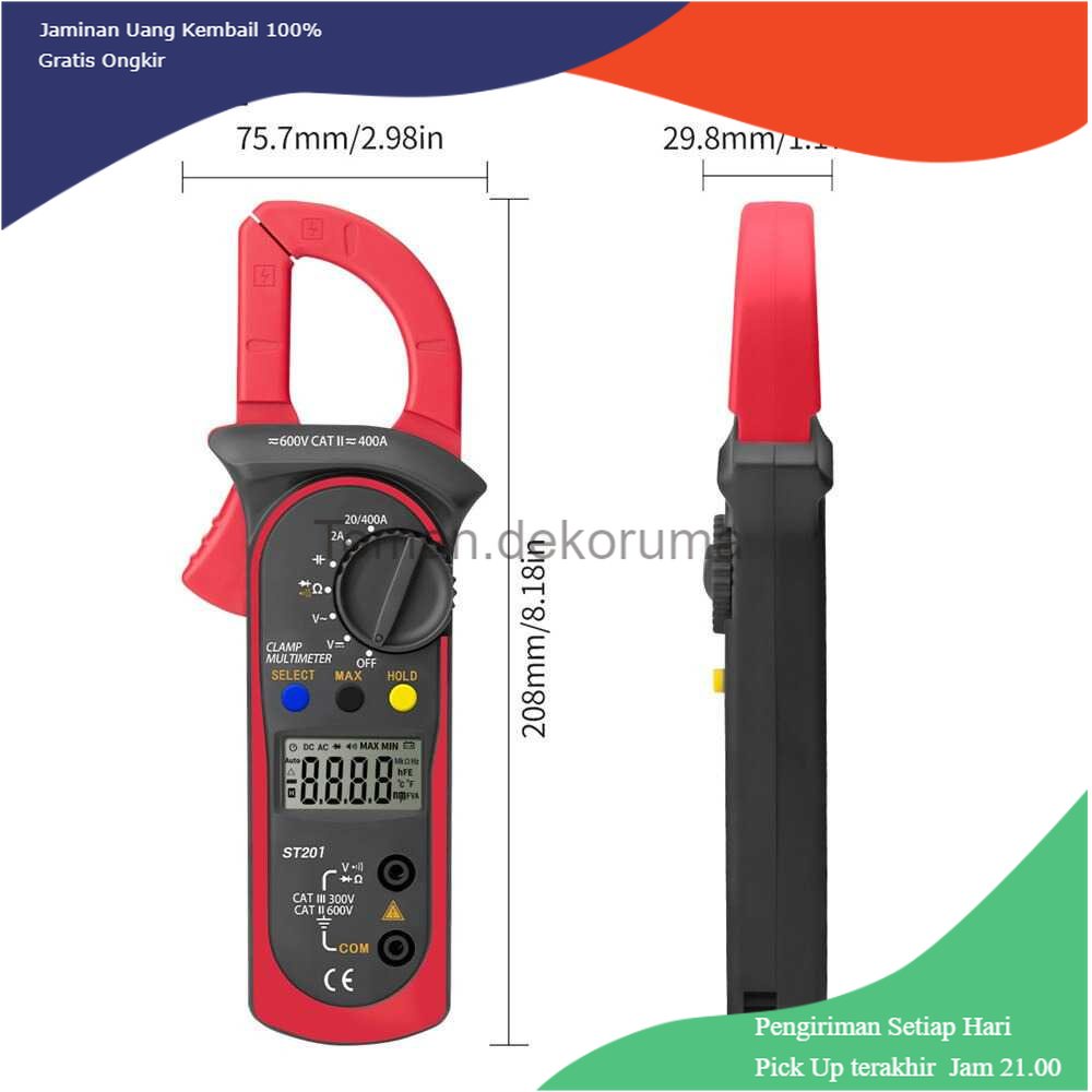 TD - PR2 Taffware ANENG Digital Multimeter Voltage Tester Clamp - ST201