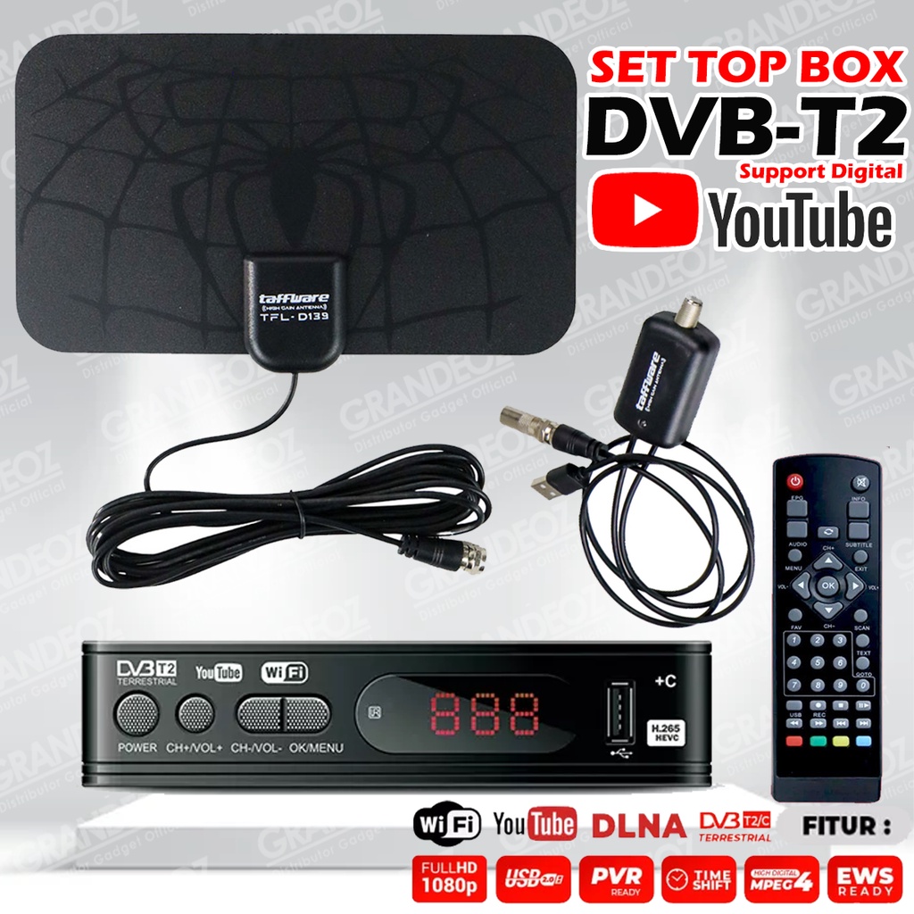 Jual [ORIGINAL 100] PAKET Digital Set Top Box + Antena TV Booster