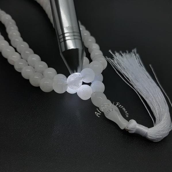 Tasbih Batu Giok Putih Asli 99 Butir - White Jade Original