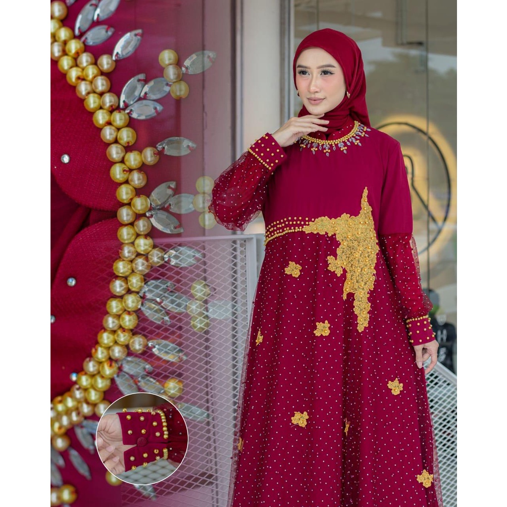 Permata Olshop / Kebaya Gamis Gavesa / Gamis Pesta Mewah / Gamis Kondangan / Gamis