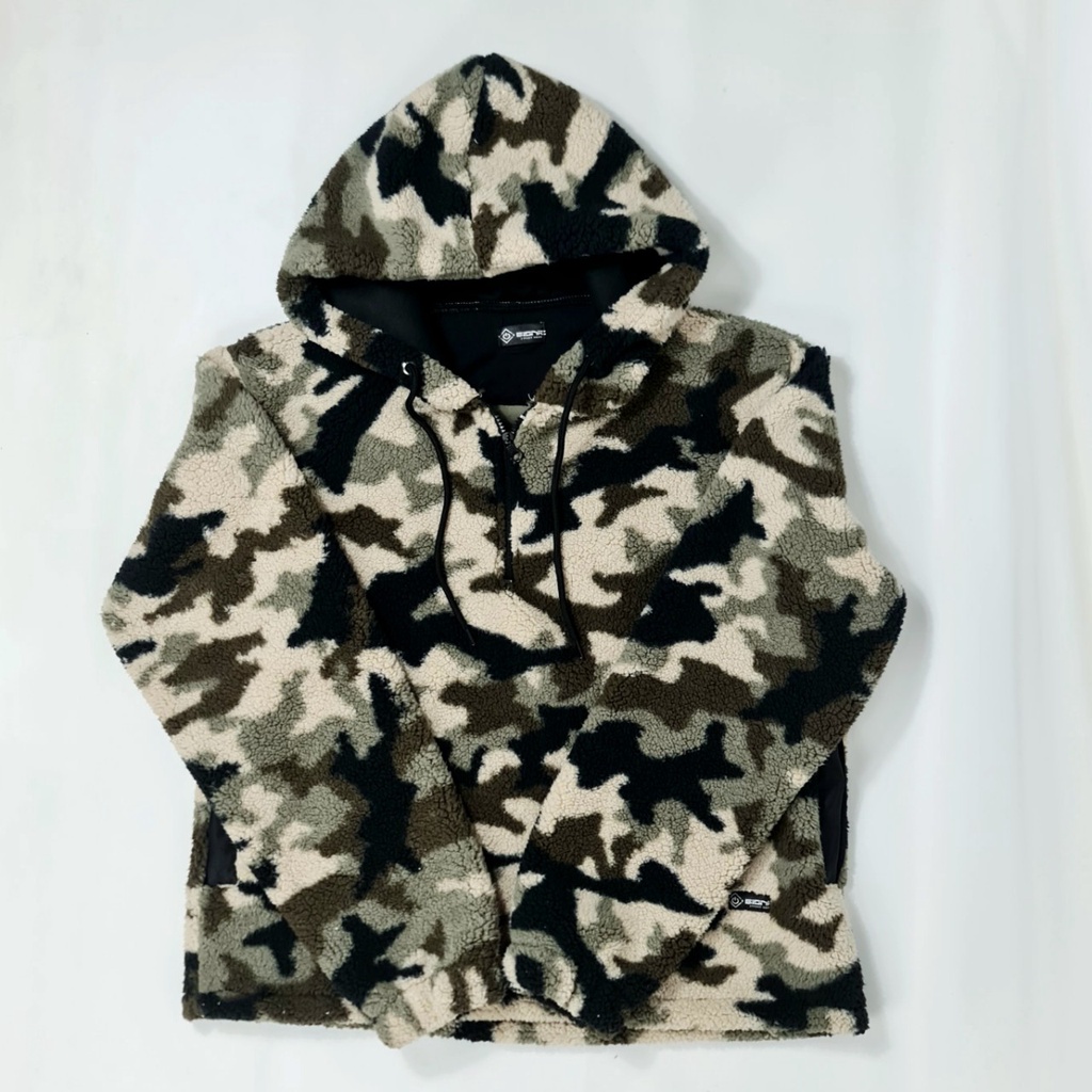 Jaket Bulu Pria | Hoodie Pria SHERPA CAMO Premium