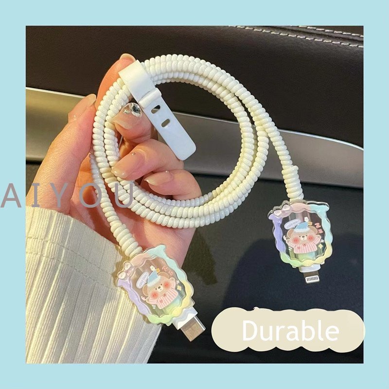 Pelindung Kabel Charger USB 18 / 20W Model Spiral Untuk iPhone 12 13 14 Pro Max