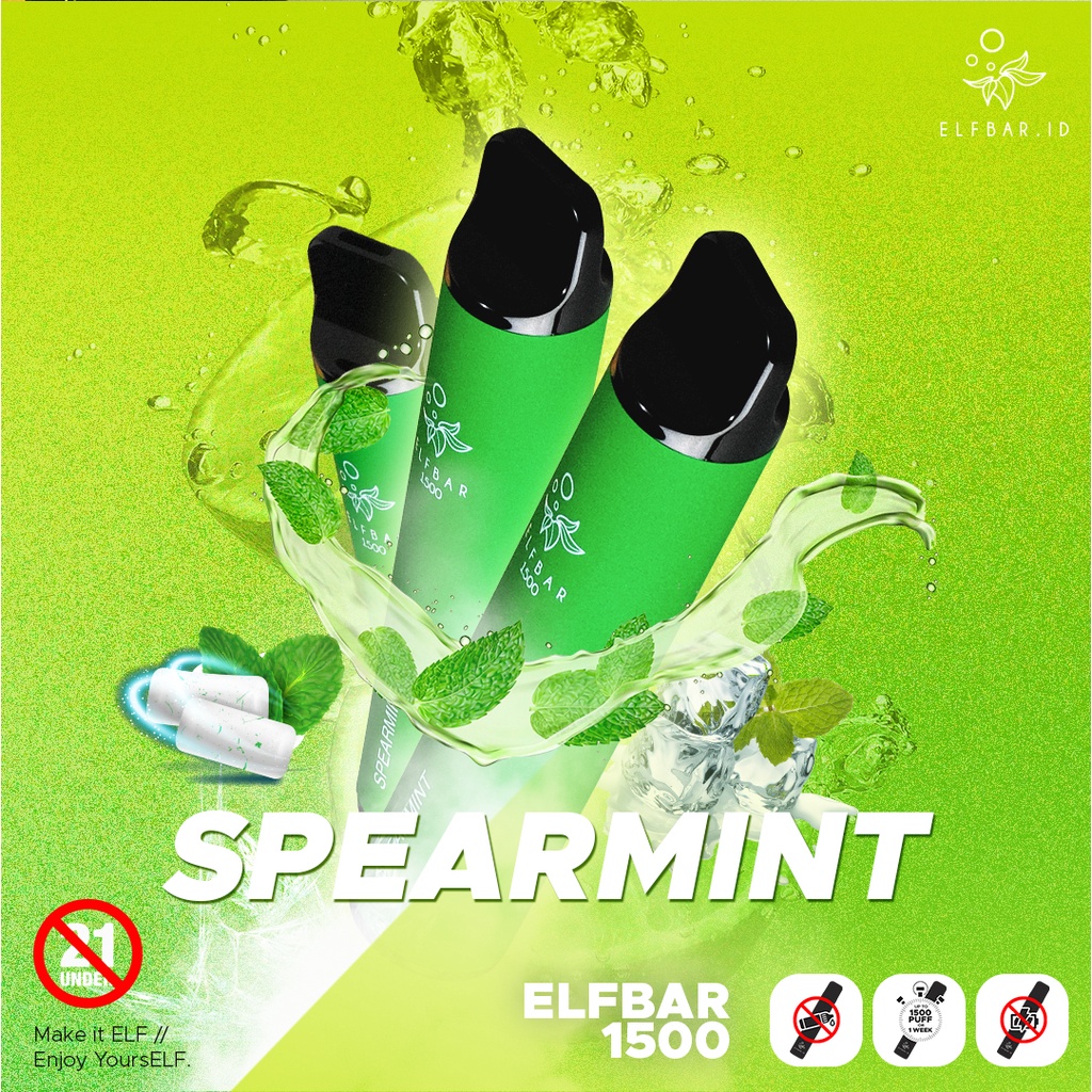 Jual ELFBAR 1500 SPEARMINT Disposable Pod / Pod Sekali Pakai | Shopee ...