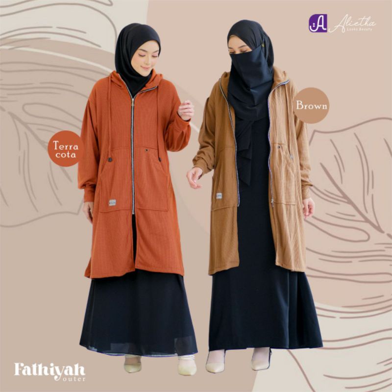 FATHIYAH OUTER MUSLIMAH ORI ALIETHA JACKET WANITA TERBARU VIRAL KEKINIAN