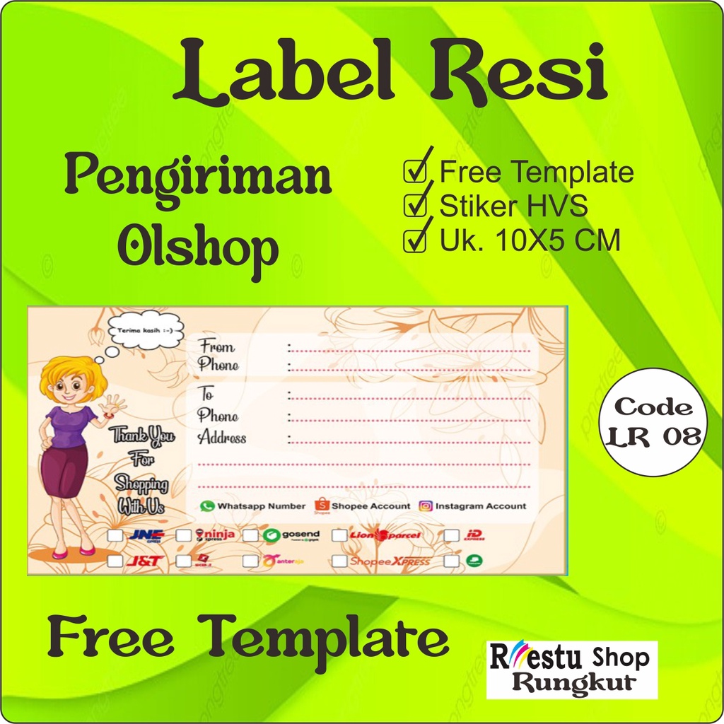 

Stiker Label Resi Pengiriman Olshop Custom MURAH