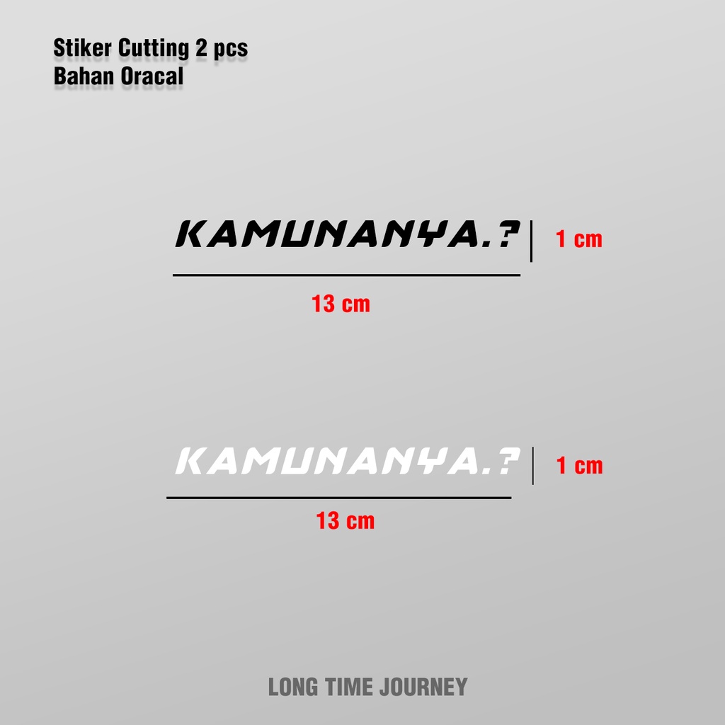 Stiker Cutting KAMUNANYA.? 2pcs black&amp;white