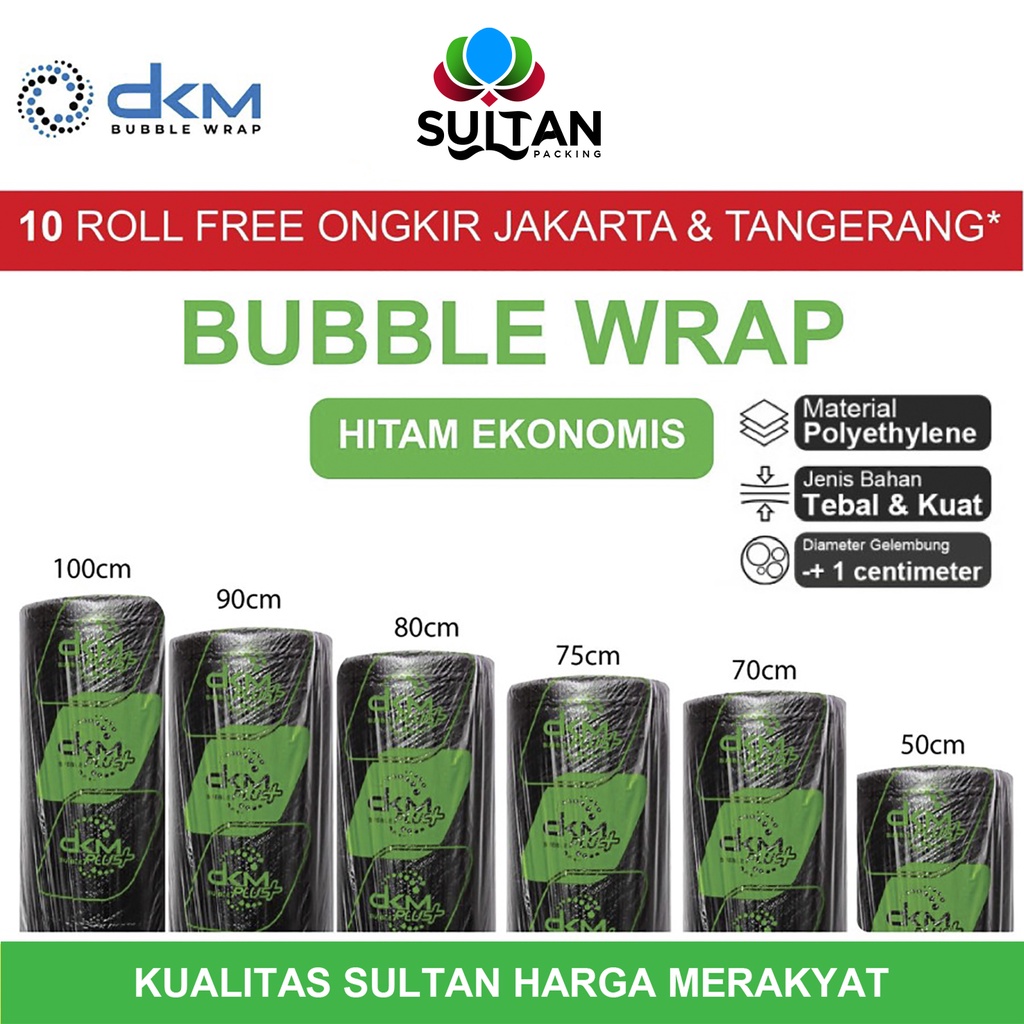 

Plastik Bubble Wrap DKM Hitam Ekonomis 50M Bubblewrap TEBAL ROLL