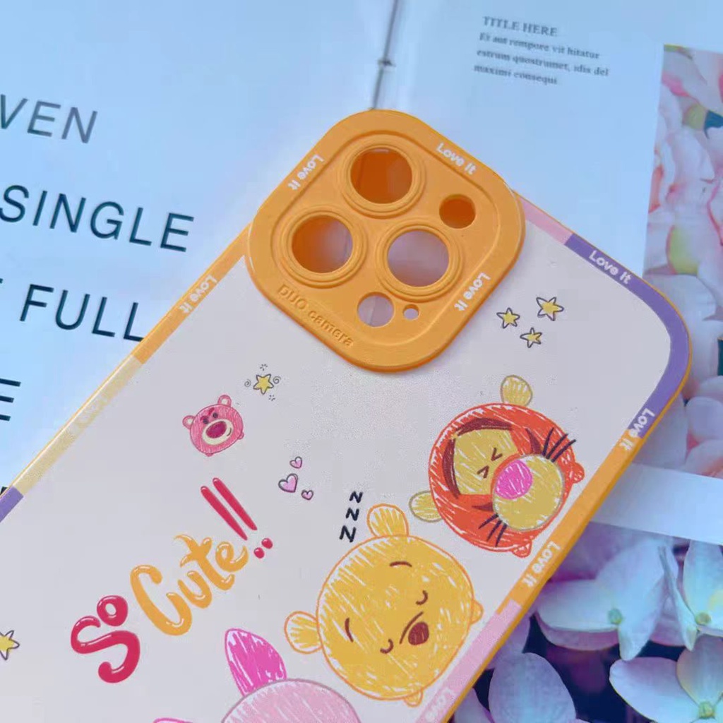 Ins Soft Case TPU Motif Disney Untuk iPhone 14 14pro 14Plus 14prm 13pro 13pro 13prm 11 7Plus 8Plus Xr XS 12pro Max