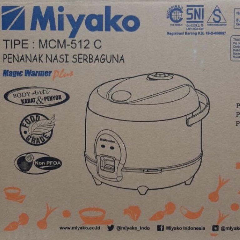 MIYAKO MCM 512 C | Rice Cooker | Penanak Nasi 1.2 L
