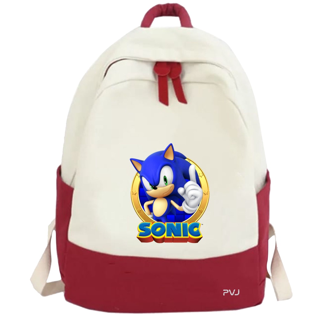 PVJ Tas Ransel Anak Sekolah Laki Laki Motif Sonic