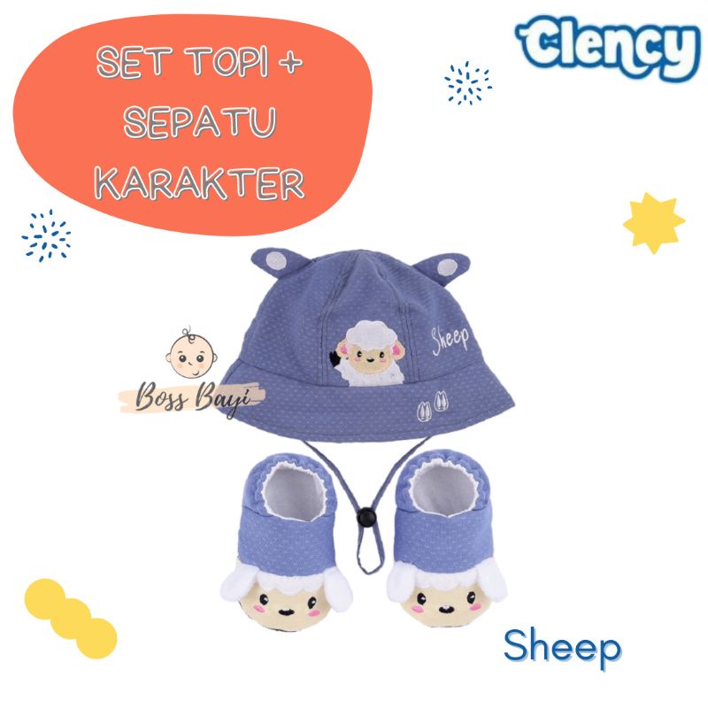 CLENCY Topi Set Sepatu Bayi Karakter- CLT4441 CLT4442 CLT4443 CLT4444