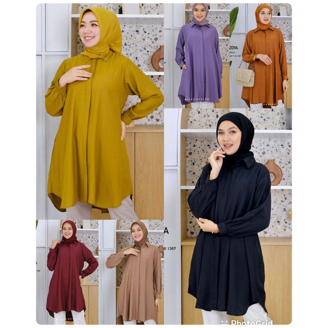 TUNIK BLOUSE NINOS ZOYA SHIRT TERBARU BY NINOS DESIGN 1387 ORIGINAL