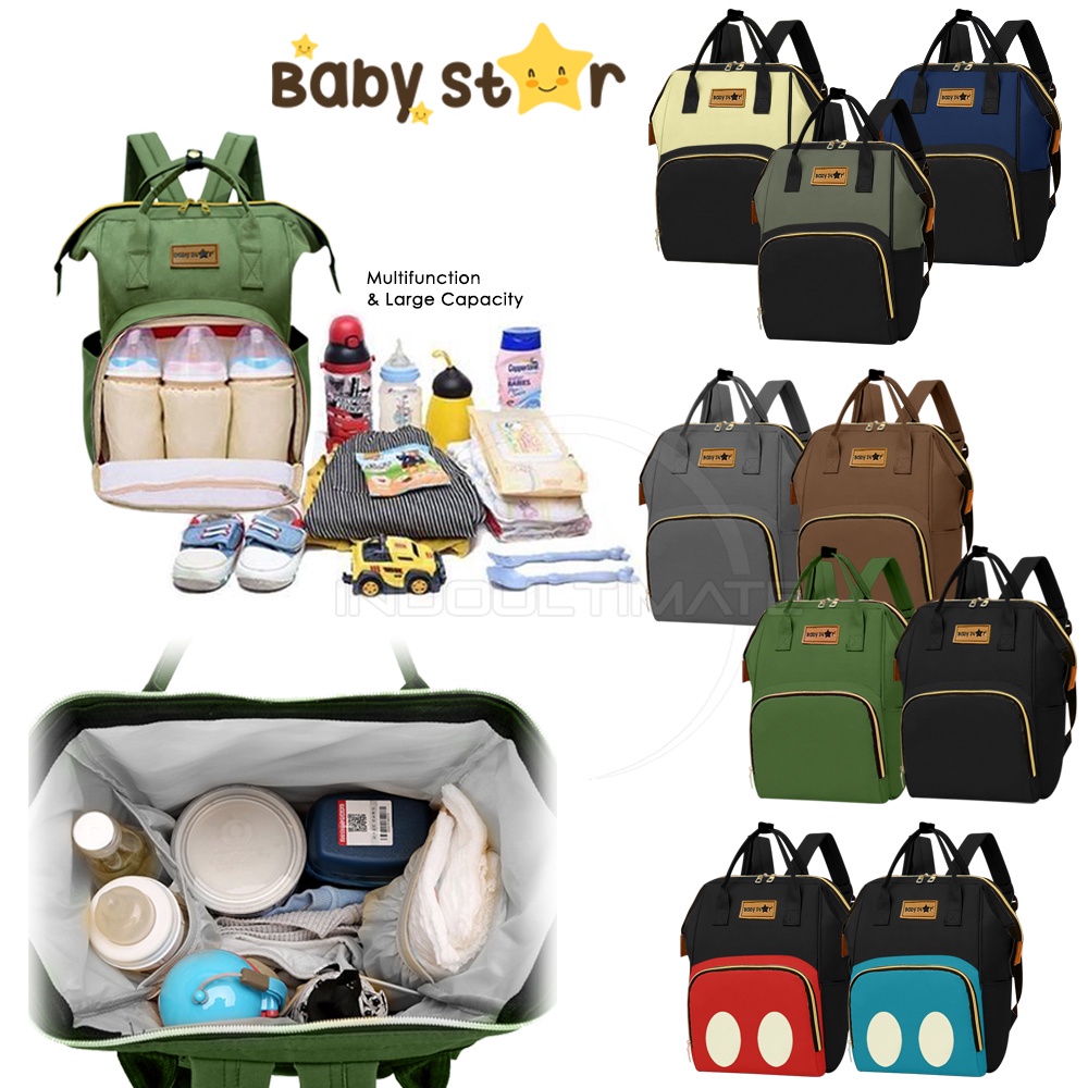 BABY STAR Tas Bayi Ransel Besar CC-699 Tas Popok Bayi Baby Kecil Tas Botol Susu Tas Perlengkapan Bayi Besar Baru Lahir Newborn Tas Diaper Diapers Bag