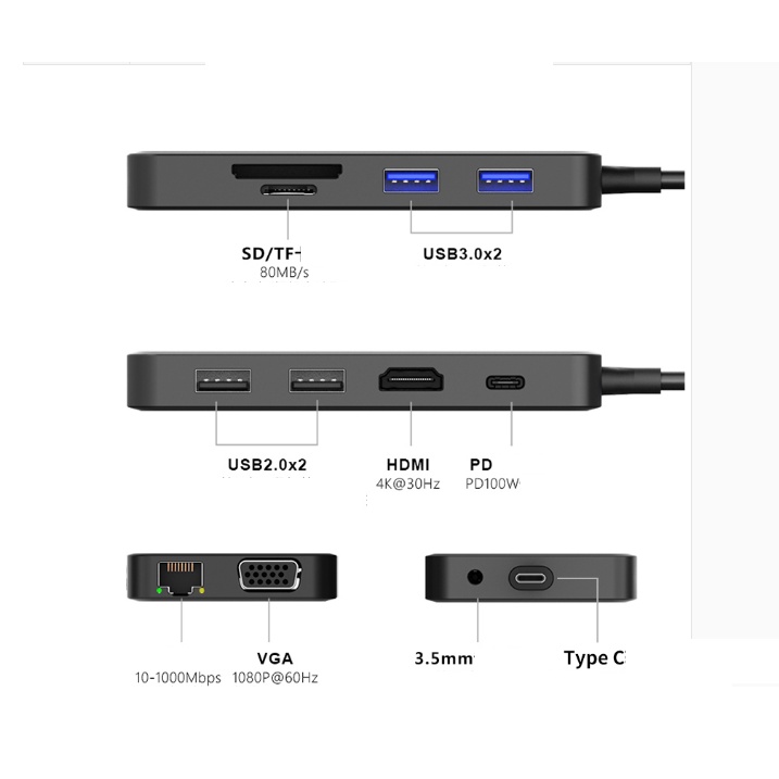 Docking Station Adapter Asus ADOL Usb C 11 in 1 Multifunction Original