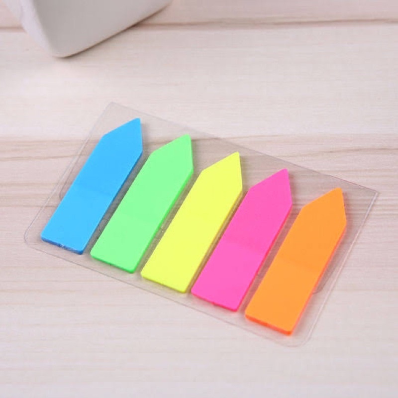 Sticky note polos warna warni panah dan kotak