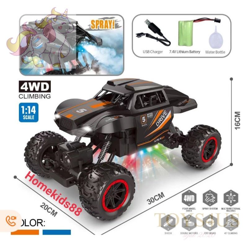 Toys4Us - Mobil remot control besar bisa keluar asap RC 4wd mainan mobil remote control besar termur