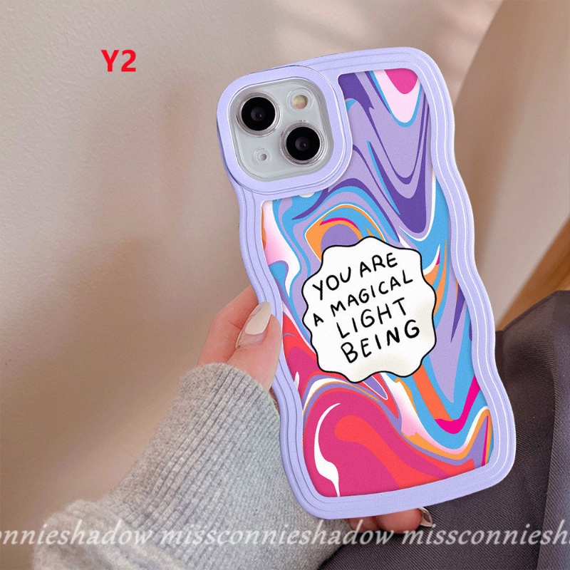 Redmi 9 10 A1 10C 10A 9A 9C 9T A1+ 9C NFC Redmi Note 10 11 11Pro+ Note8 Note 9 11s 10s 10 Pro Max Plus Wavy Edge Casetify Watercolor Love Self Label Colorful Rainbow Soft Tpu Cover