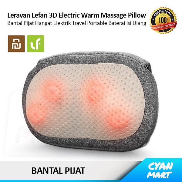 Bantal Pijat Elektrik Youpin Leravan Lefan 3D Warm Massage Pillow
