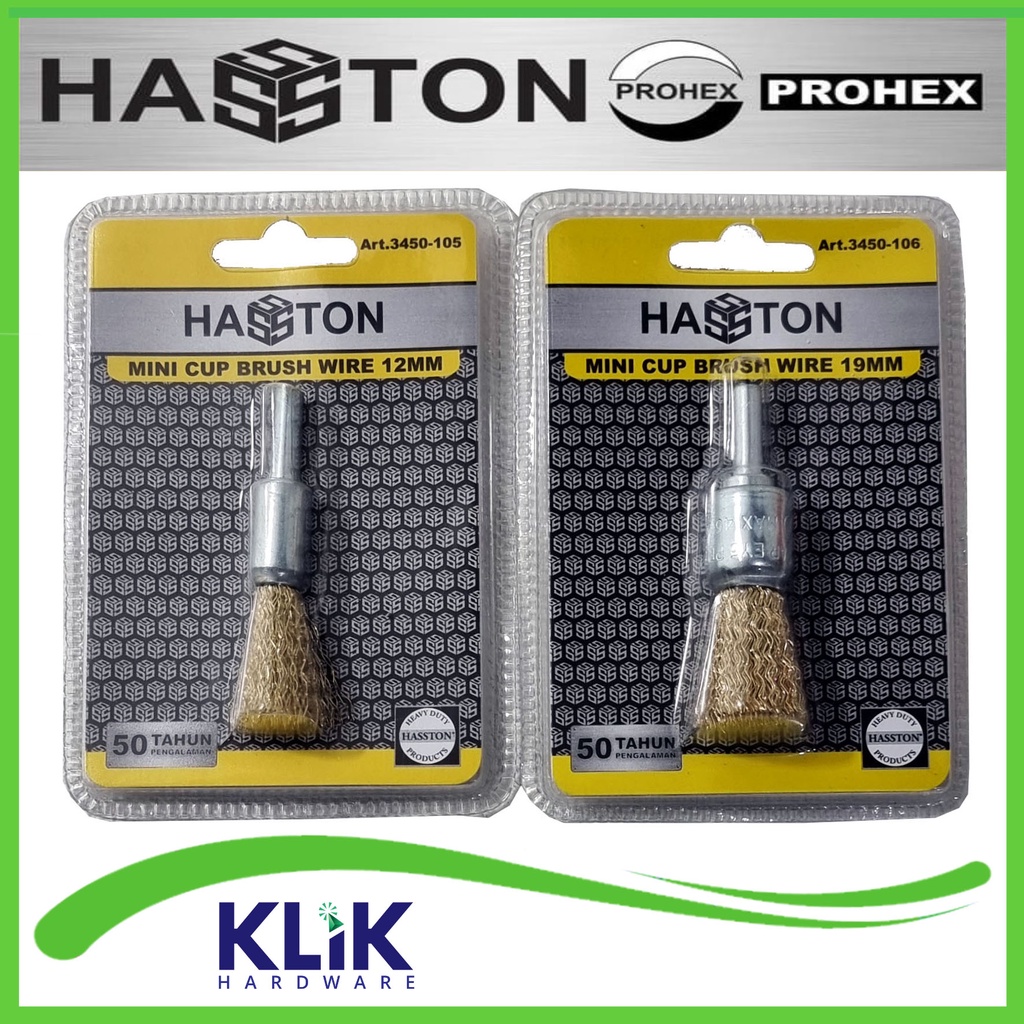 Hasston Prohex Sikat Kawat Baja Wire Gerinda Model Lurus 12 19 24 28 mm