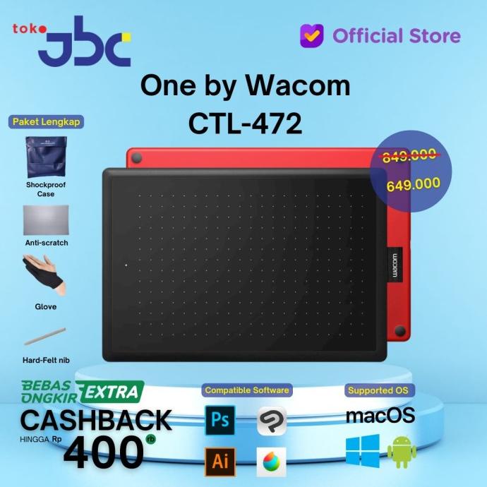 HOT PROMO READY GOSEND Wacom One small CTL-472 pentab ekonomis garansi resmi