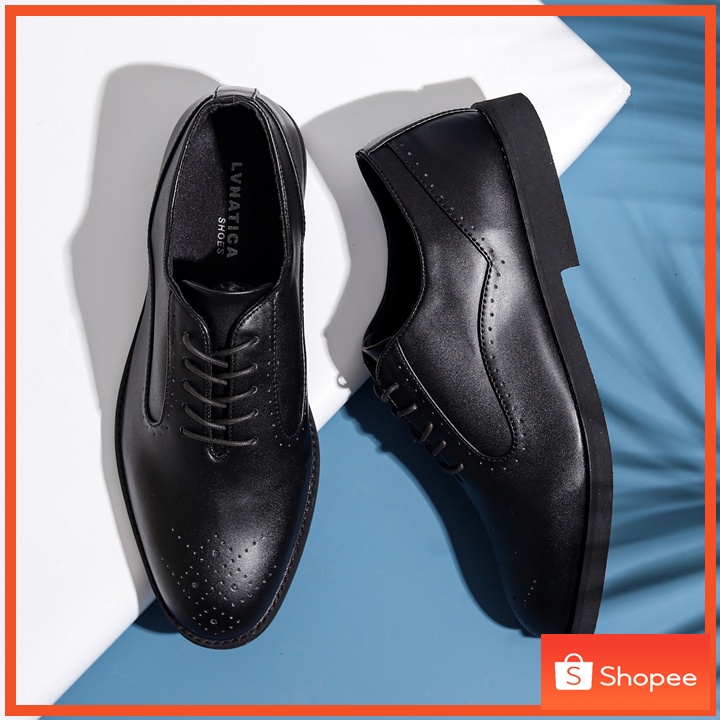 CERBERUS BLACK - Sepatu Pantofel Formal Oxford Pria Kerja Kantor Casual Sepatu Pantopel Hitam Tali Original