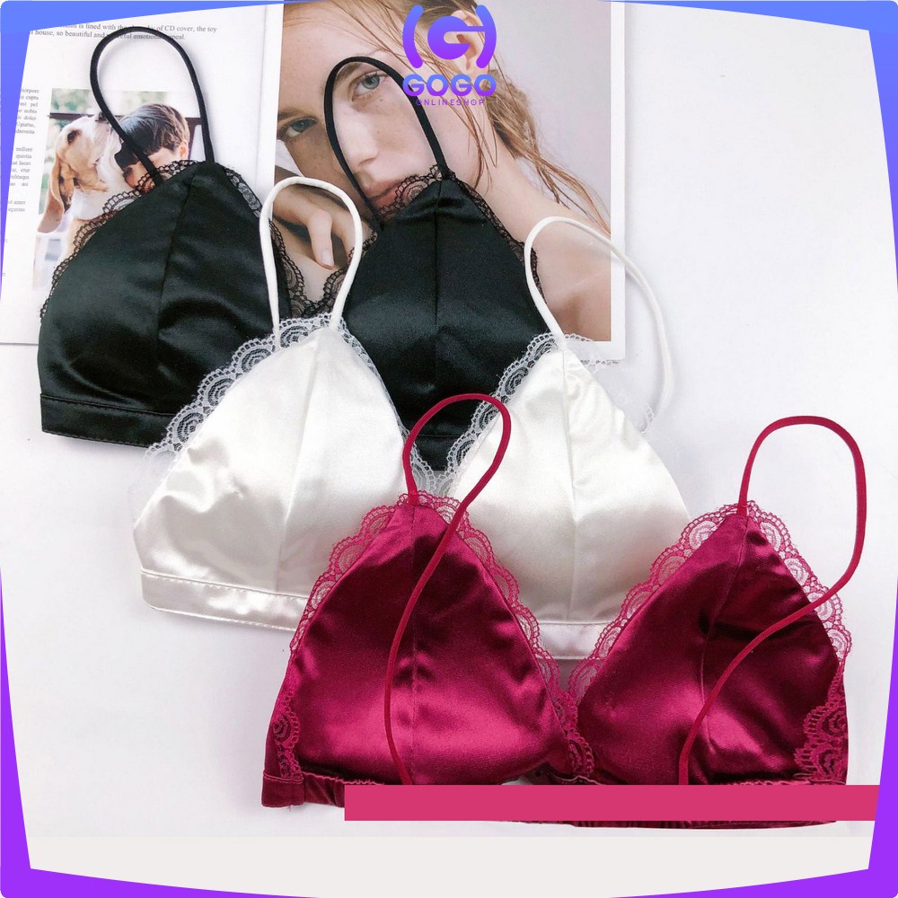 GOGO-P69 P70 Pakaian Dalam Wanita Bra Cup Segitiga Tanpa Kawat / BH Push Up Renda / Beha Wanita Sexy