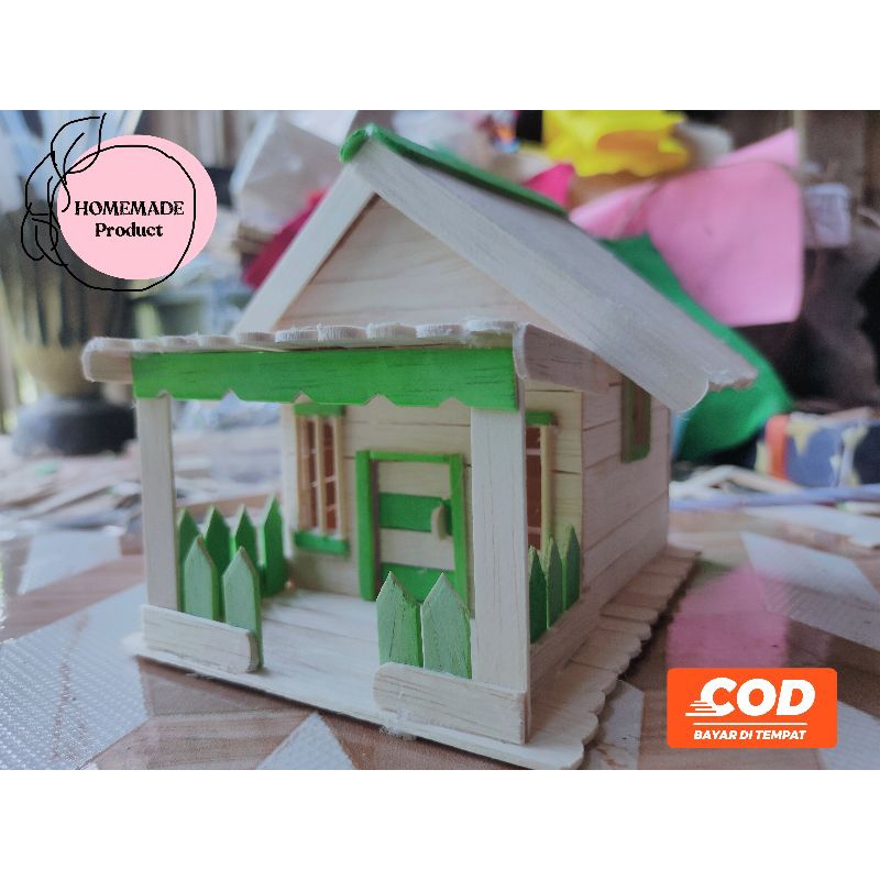 Jual Miniatur Rumah Stik Es Krim Prakarya Kerajinan Tangan Tugas Sekolah Pajangan Di Rumah 3281