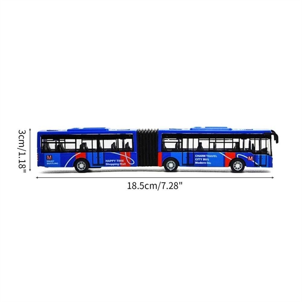 Quinton Diecast Bus Mainan Balita Anak Hadiah Untuk Kendaraan Mainan Anak Laki-Laki Model Bis Mobil Mainan Edukasi Pull Back and Go Articulated Bus