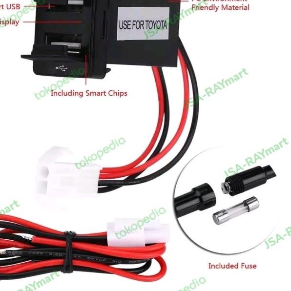 Slot Charger 2 port USB 2.1A Mobil TOYOTA (kompatibel Innova Reborn)