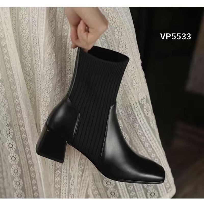 Cakep Boots High Block Fashion Korea VP5533