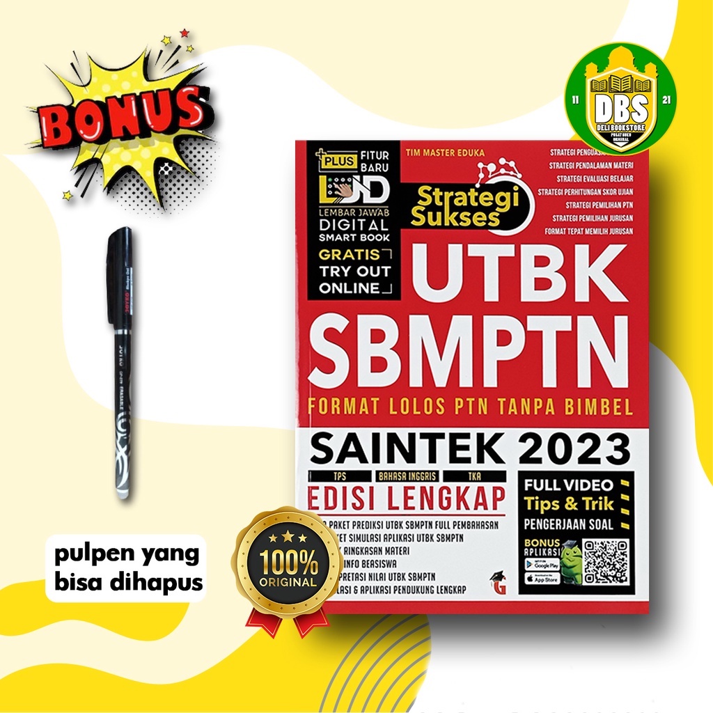 BUKU UTBK SBMPTN - BUKU SBMPTN SAINTEK - STRATEGI SUKSES UTBK SBMPTN SANTEK 2023 FORMAT LOLOS PTN