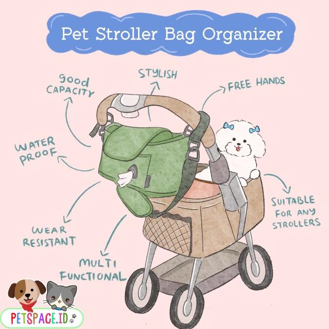 Pet Stroller Organizer Bag Ll Tas Stroller Anjing Kucing Kode 880