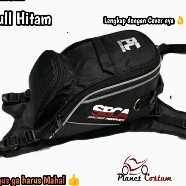 Tas Bagasi Motor Trail Motocross Touring Universal plus Cover Hujan - Hitam