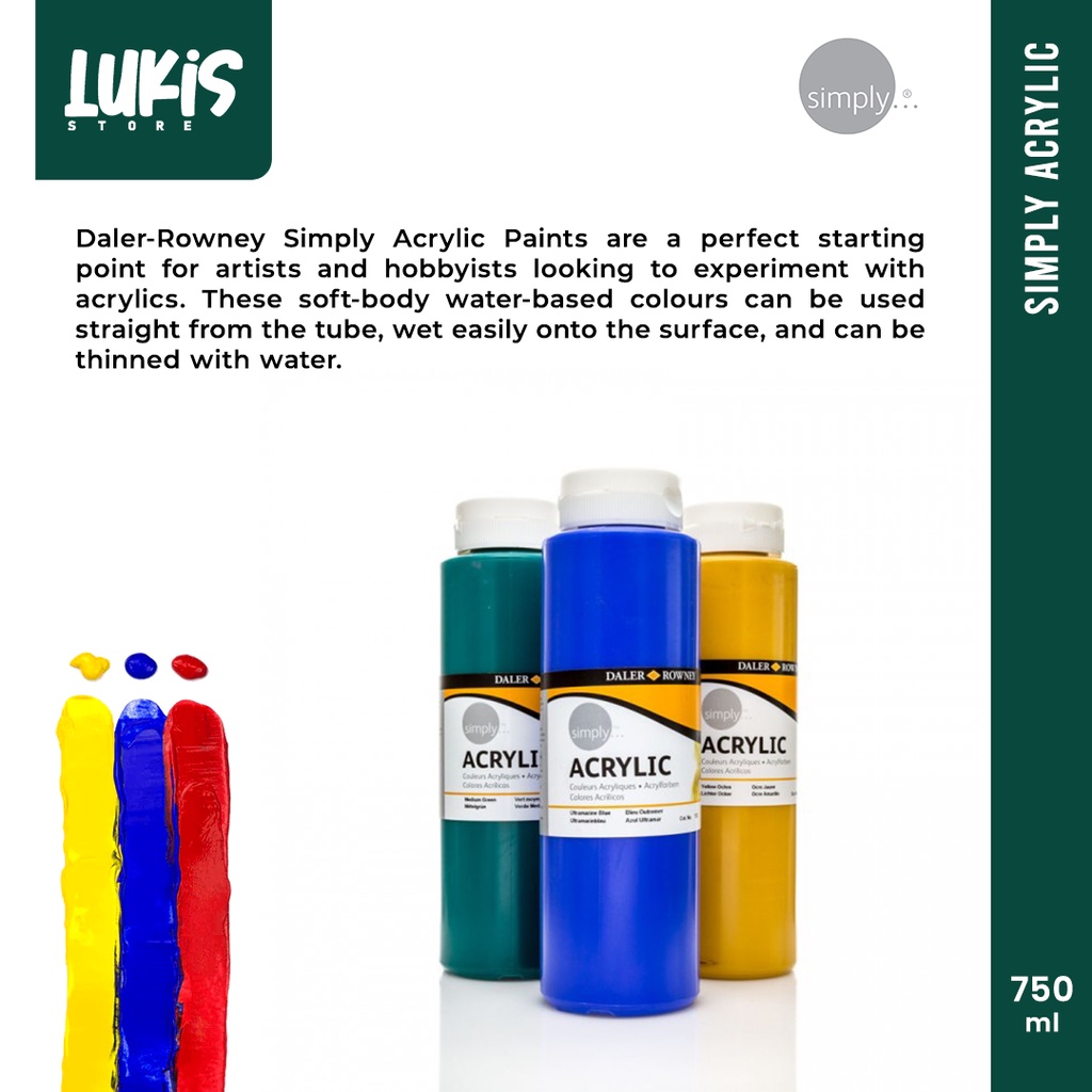 

Cat Akrilik Untuk Pemula / Pelajar | SIMPLY Acrylic Paint (750 ml)